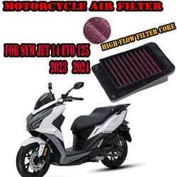For SYM JET 14 EVO 125 2023 2024 Motorcycle Modified High Flow Filter Air Filter Element High Flow Air Cell Accessories