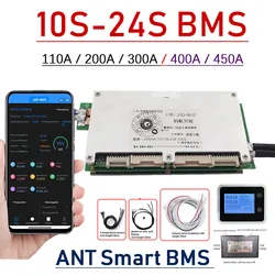 Smart Bluetooth BMS 10S ~ 24S ANT BMS 200A 300A 400A 450A LiFePo4 Li-ion LTO Lithium Battery pack Protection Board 14S 16S 20S