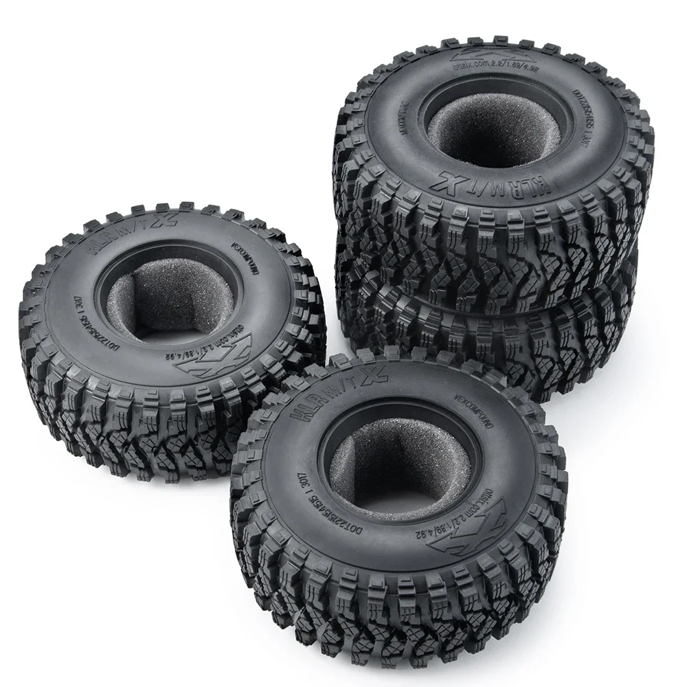 4Pcs 2.2inch Beadlock 125mm Soft Rubber Wheel Tires Tyres for Axial Wraith TRX-4 1/10 RC Crawler Car Truck Model Parts