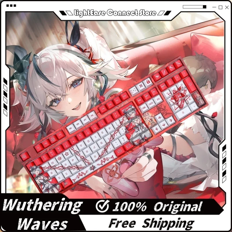 Wuthering Waves Camellya Theme Keycaps 120 Key Cherry Profile Pbt Thermal Sublimation Mechanical Keyboard Anime Game Keycaps