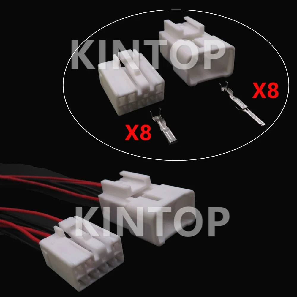1 Set 8 Pins AC Assembly Car Unsealed Socket MG641053 MG651050 Vehicle-mounted Navigation Cable Harness For Toyota
