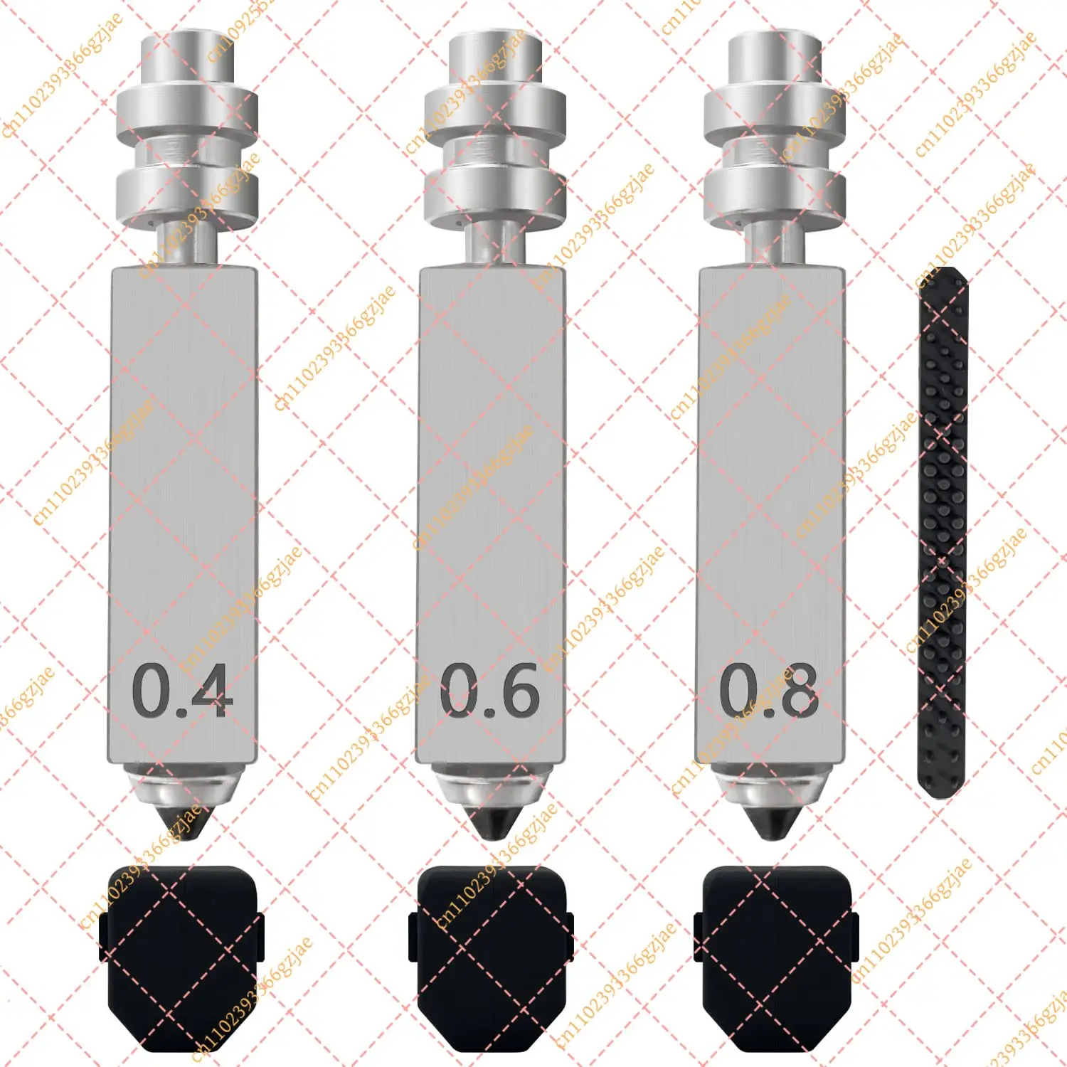 KLF 3PK 0.4MM 0.6MM 0.8MM Kobra X Nozzles Integrated Hardened Steel Nozzles Hotend Quick-Detachable Extruder Print Head Kit Hot