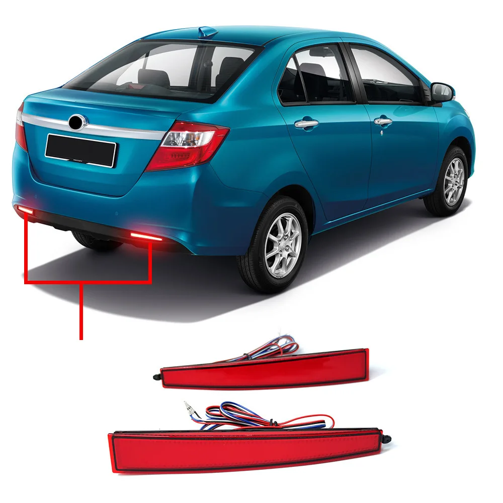 

For PERODUA BEZZA Malaysia 2015-2021 Car Rear Bumper Light Reflector Rear Surrounding Driving Brake Light Streamer Steering Lamp