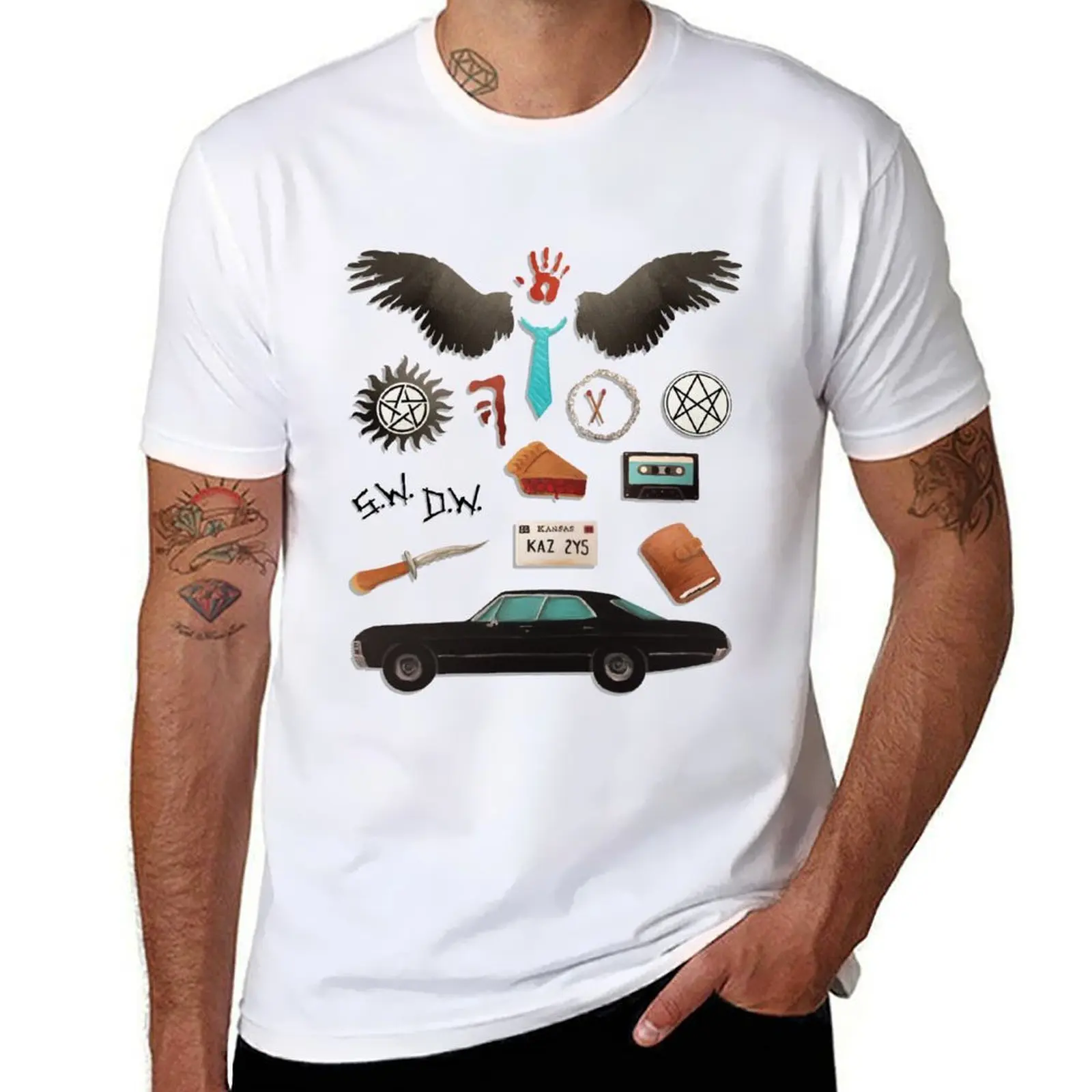 

Supernatural Symbols T-Shirt man t shirt heavy cotton cotton t shirt man T-Shirt