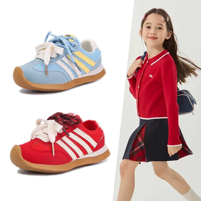 

Children's Sneakers Kids Brand Design Stripes Casual Shoes Boys Girls Double Shoelace Sneakers Outdoor Walking Shoes Kids