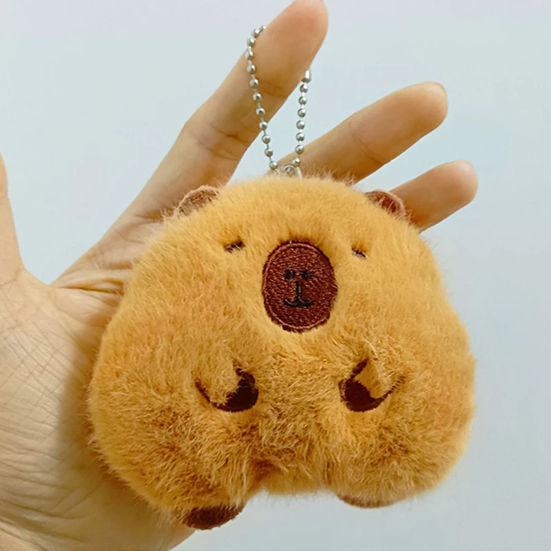 Cute Capybara Animal peluche bambola portachiavi Fluffy Soft farcito bambole zaino borsa ciondolo portachiavi