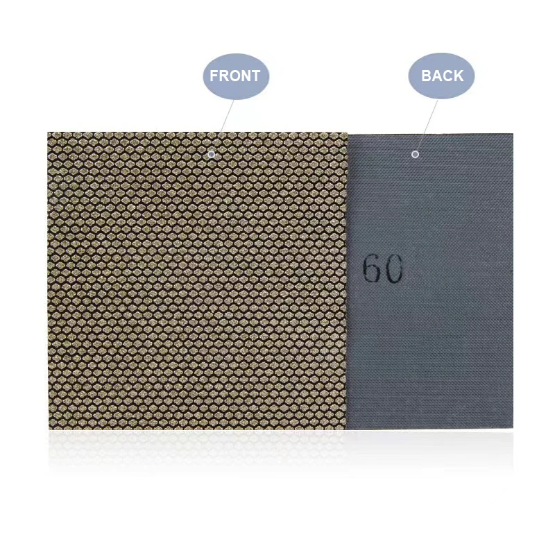 100x100mm Electroplated Diamond Sanding Sheet P60 - P1200 Hand Polishing Sandpaper