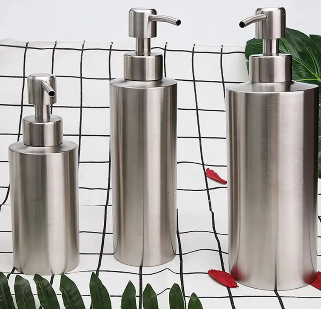 304 Stainless Steel Liquid Soap & Lotion Dispenser Pump - Kitchen Hand Soap Gel Dispenser with 250/350/550ml Capacity Options