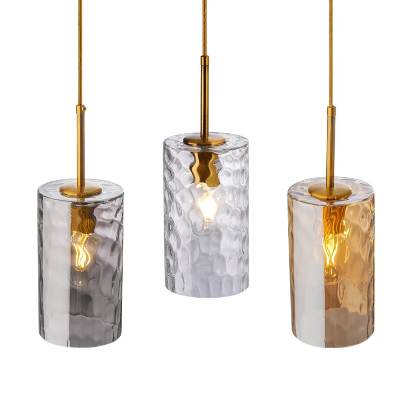 

Nordic Minimalist E27 Pendant Lights Restaurant Bedroom Bedside Glass Hanging Lamp Creative Water Ripple Chandelier