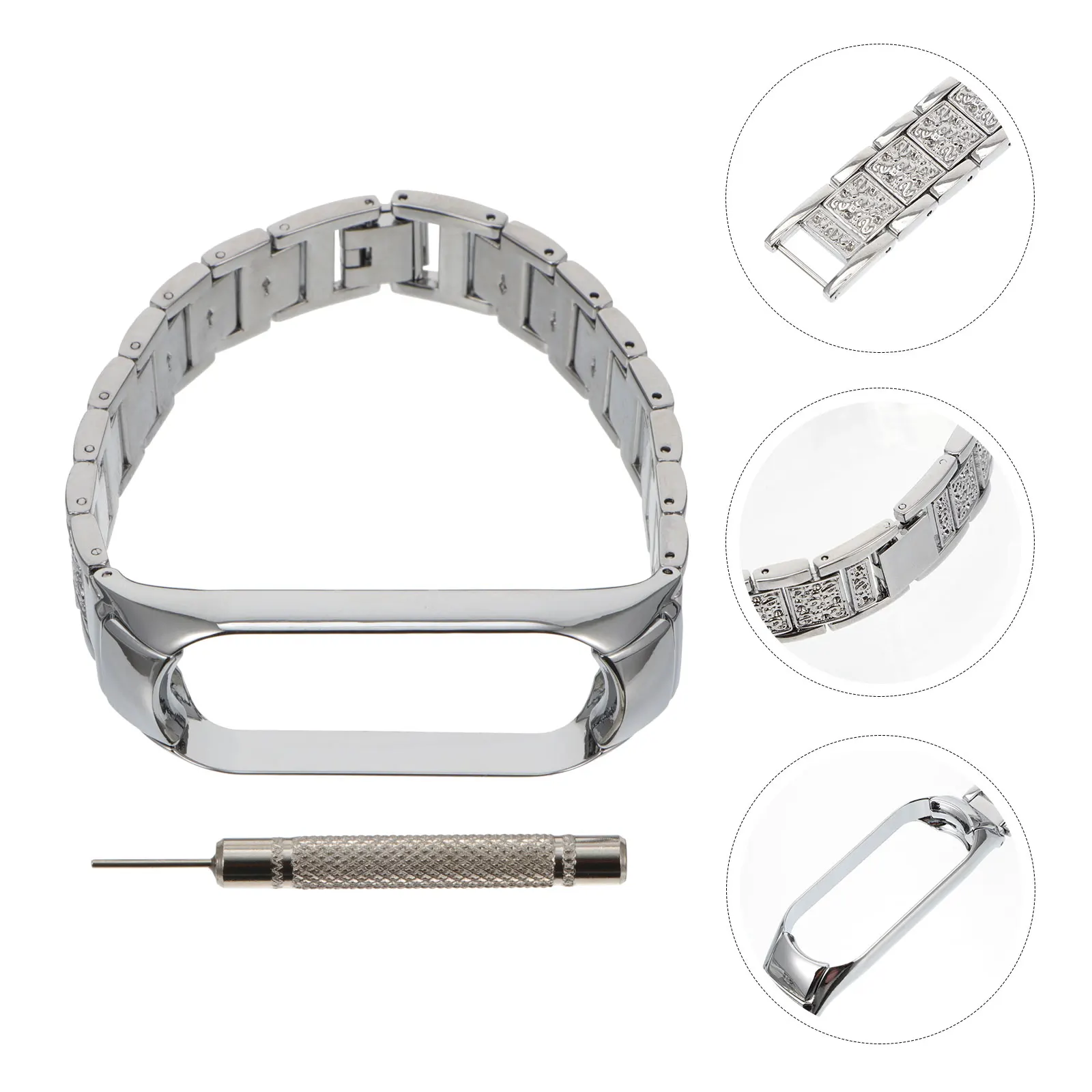 

Ремешок для умных часов из нержавеющей стали, регулируемый металлический ремешок для часов 5, прочный удобный сменный браслет на день рождения