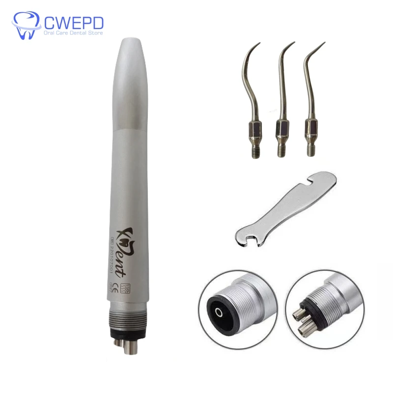 

Dental Ultrasonic Air Scaler Handpiece With 3 Tips Tooth Calculus Remover Cleaning Tools Whiten Tooth Dentist Equipment