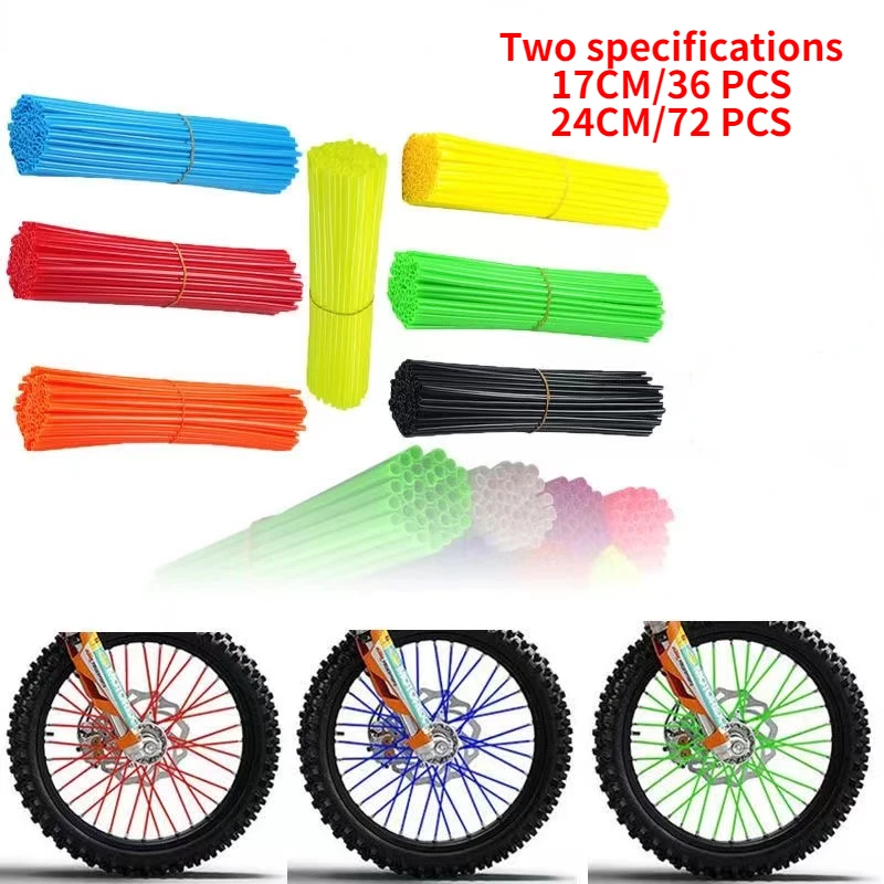 72PCS 36PCS Motorcycle Accessory Wheel Rim Spoke Wrap Kit Skins Protector Cover Motocross Bicycle Bike Dirt Bike Spoke Covers