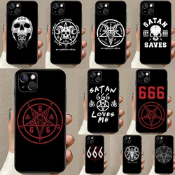 Pentagram 666 Demonic Satanic Case For iPhone 16 15 14 13 Pro Max 12 Pro Max Mini 11 Pro Max XS X XR Plus Cover Shell