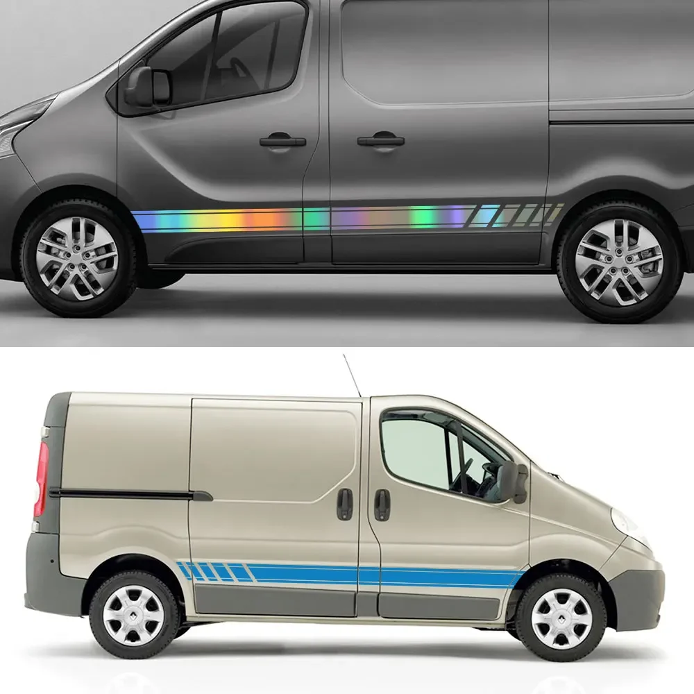 Pegatinas de rayas para puerta de coche, calcomanías de vinilo para Camper Van, para Renault Trafic 3 2 Fiat Talento Nissan NV300 Vauxhall Vivaro, accesorios