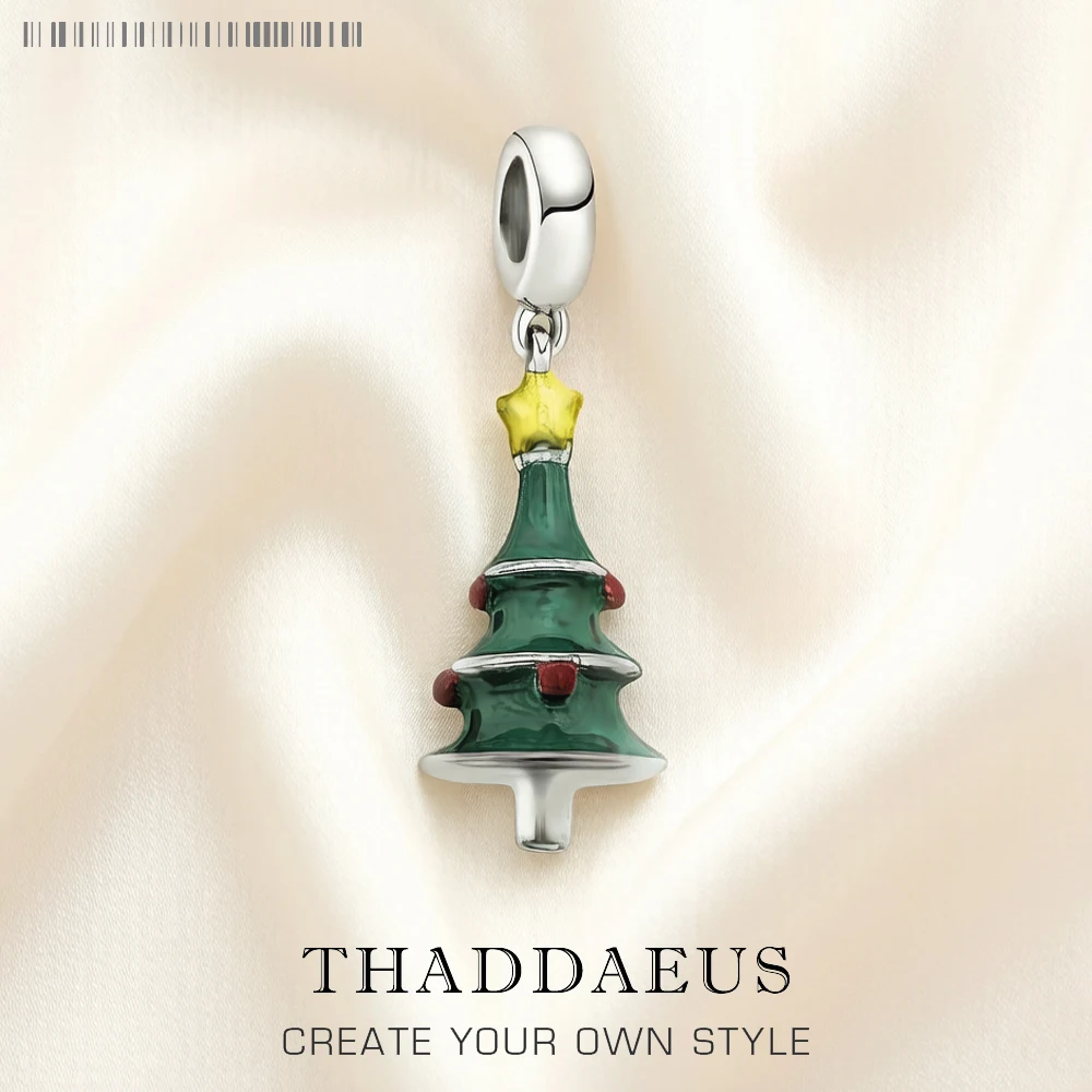 

Christmas Tree Pendant Dangle Charm For Men Women 925 Sterling Silver Classic Lucky Gift Fashion Jewelry