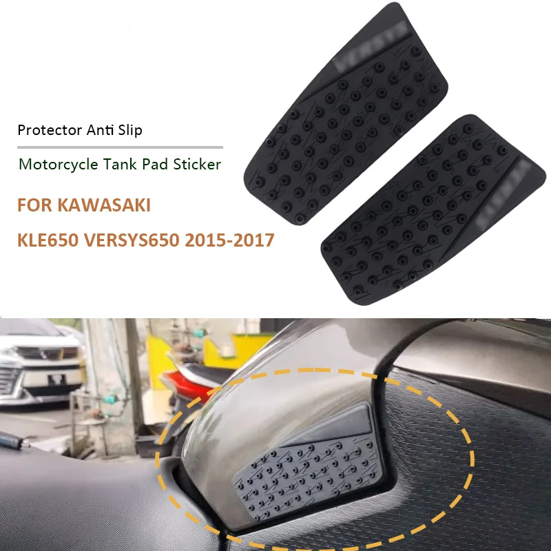 Motorcycle Sticker Anti slip Fuel Tank Pad Side Gas Knee Grip For kawasaki KLE650 versys650 versys KLE 650 2015 2016 2017