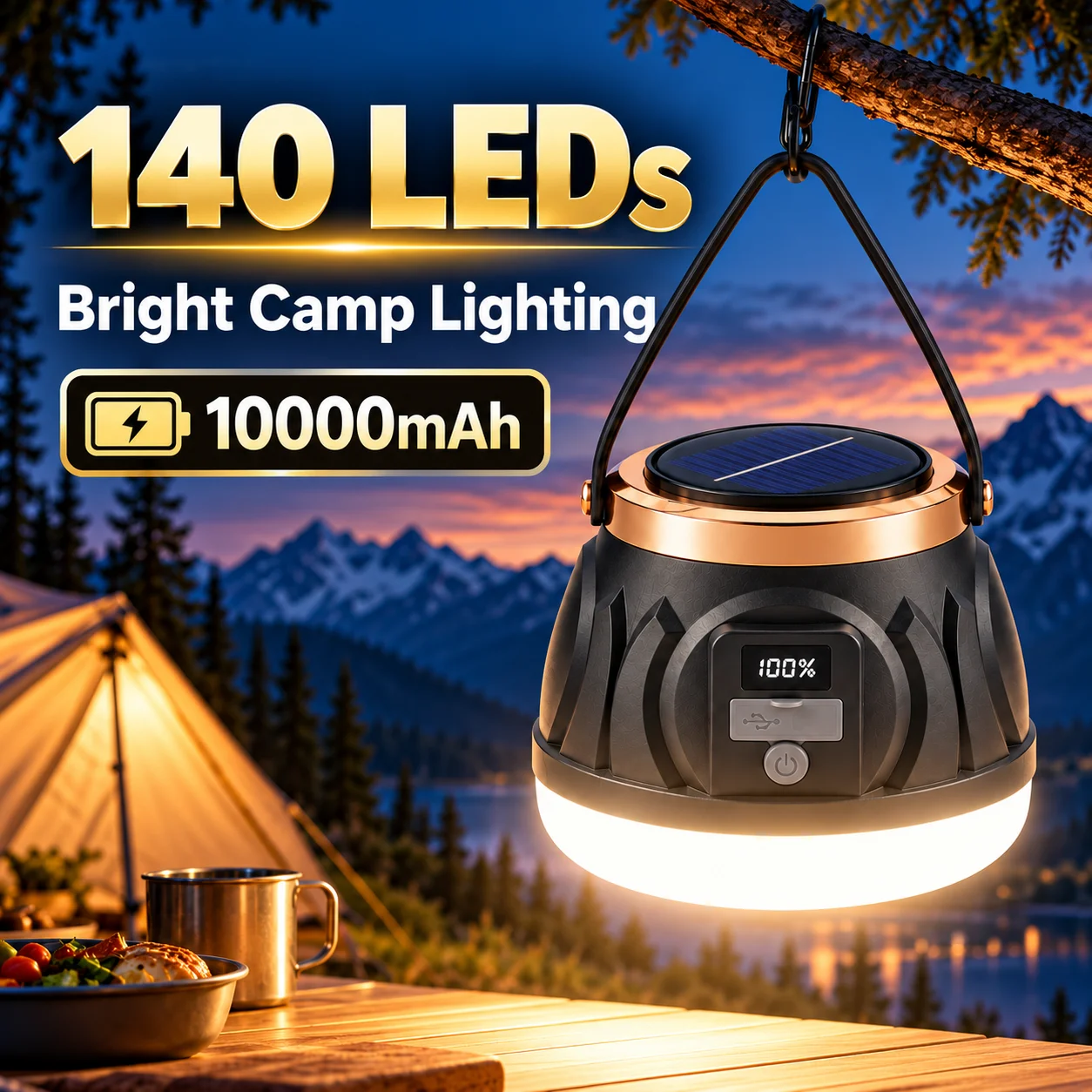 Rechargeable Solar Camping Lig - đánh giá và giá Solar Lantern Camping Collapsible