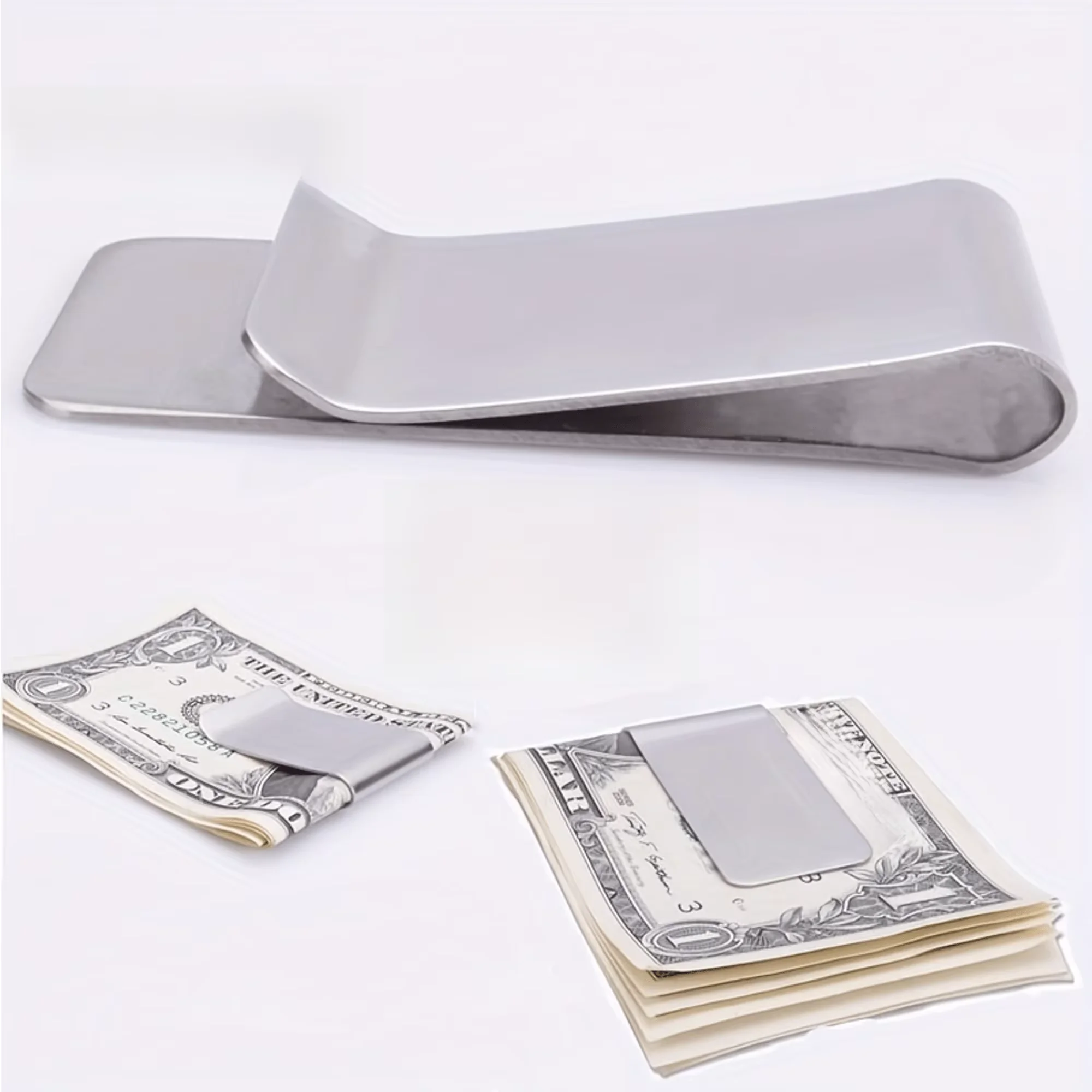 Simple Stainless Steel Tie Clip European American Style Suit Accessory Jewelry Wallet Clip for Men