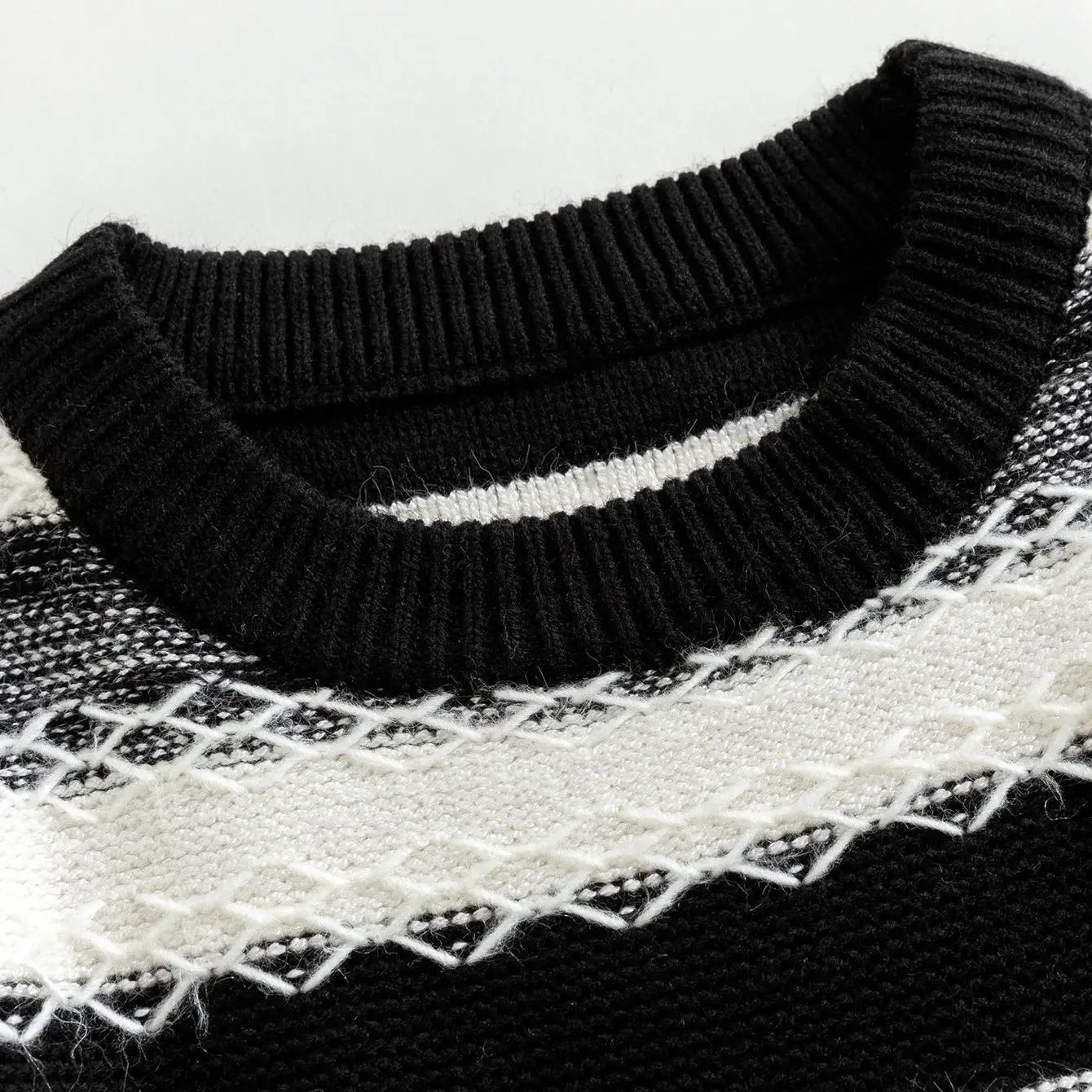 

Boys' Striped Knit Sweater Color Block Autumn Winter New Long Sleeve Big Kids Casual Crew Neck Pullover