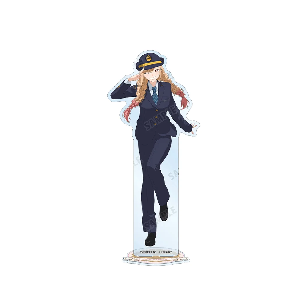 My Dress Up Darling Marin Kitagawa 15cm Acrylic Stand Keychain JR Railway Station Attendant Salute Ver Tabletop Decor Toy Gift