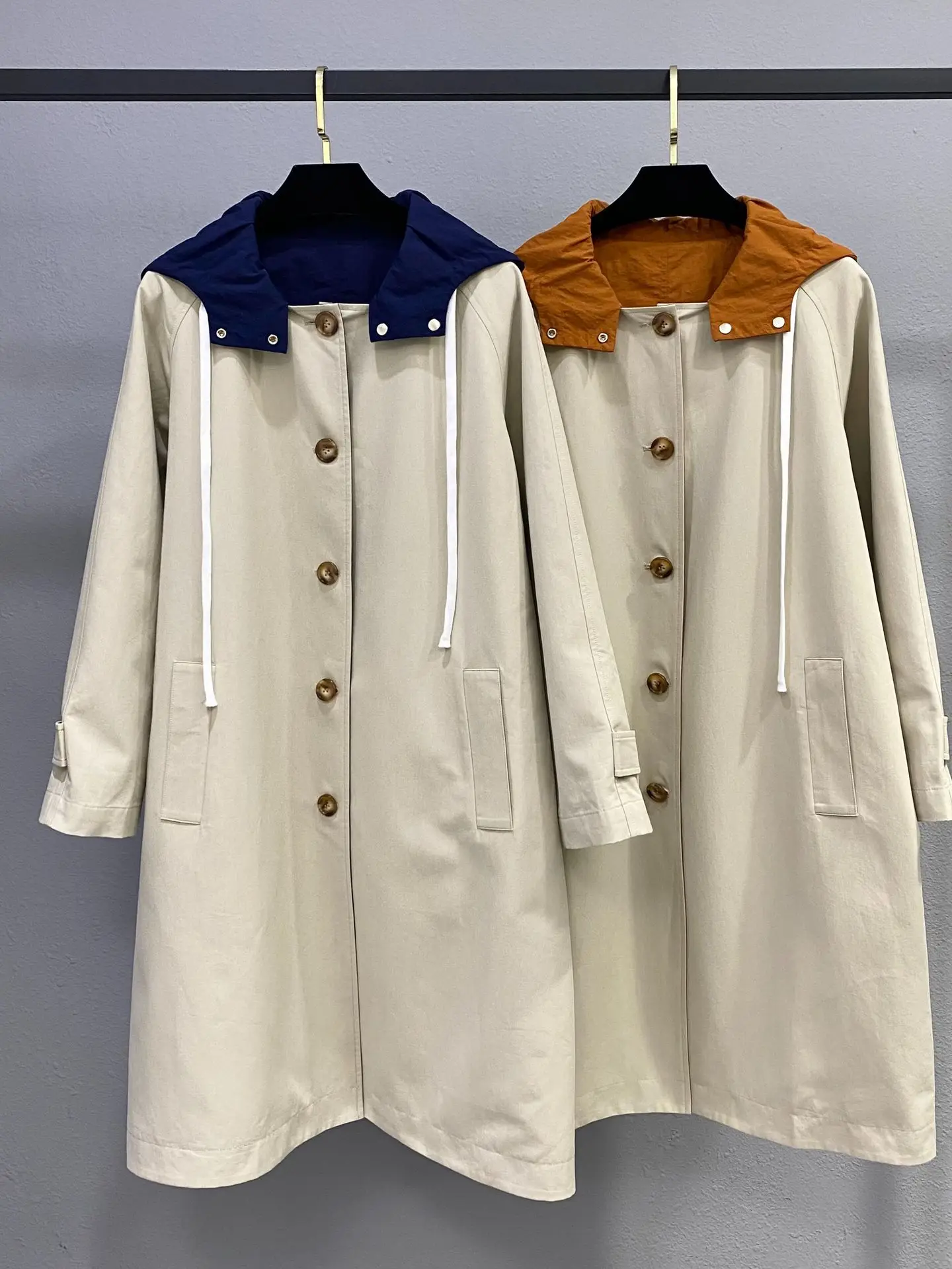 

Women's 2025 Autumn and Winter New Double-sided Hooded Coat Coat Inside and Outside Stitching Fashion Casual Cardigan