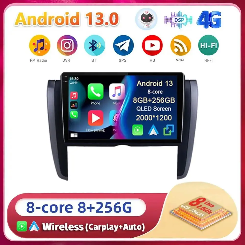 

Android13 Car Radio 2 Din for Toyota Allion T260 Premio 2007 - 2020 Stereo Touch Screen USB AUX GPS WIFI Navigation Carplay Auto