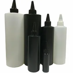 Wholesale Empty 250/500/1000ml Crystal Gel Bottles Nail Gel Containers Black Plastic Bottles With Tip UV Glue Refilable Bottles