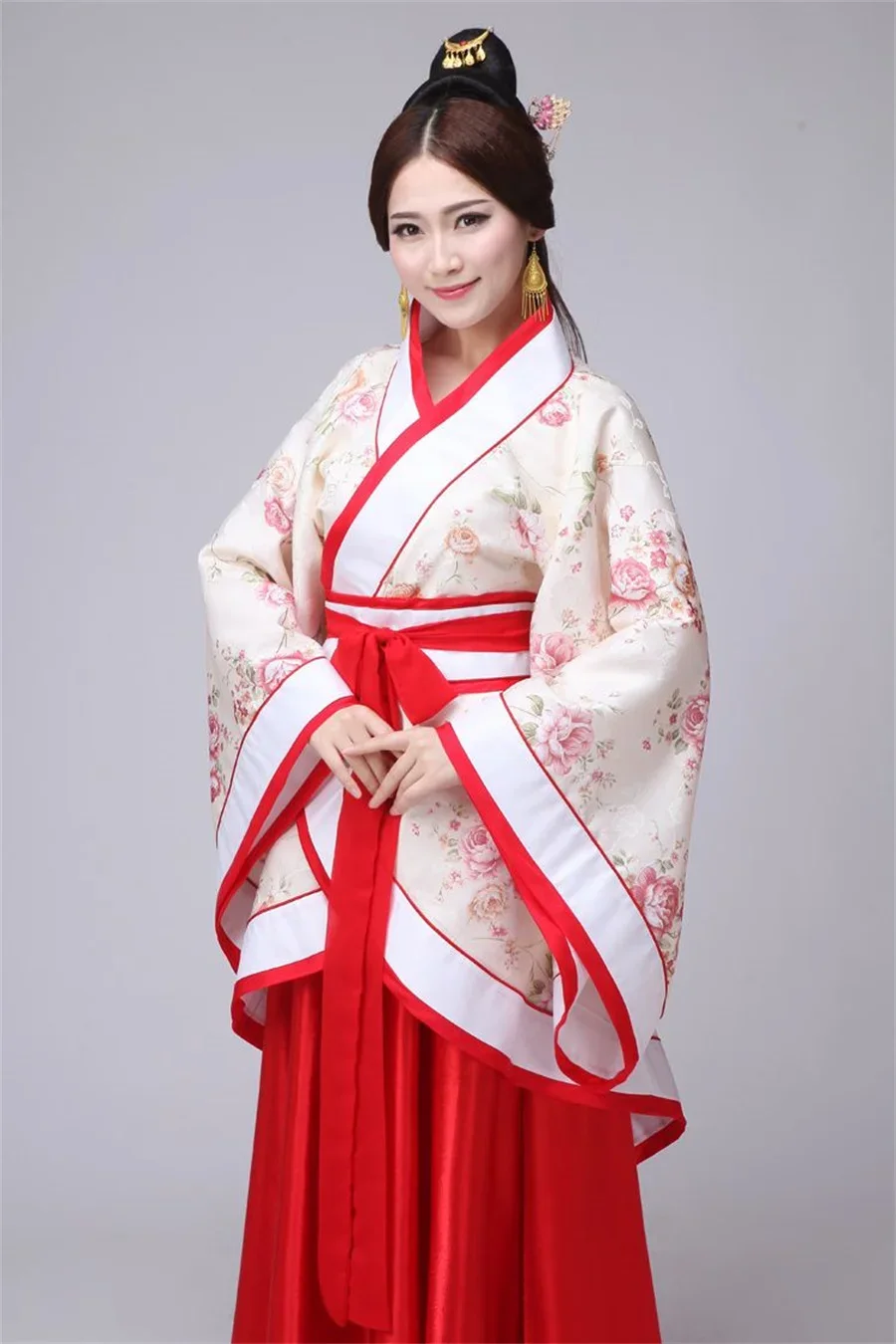 

Hanfu Dress Women Chinese Traditional Cosplay Costume Ancient Gradient flower print Hanfu Dress 2024 Dress Plus Size XL