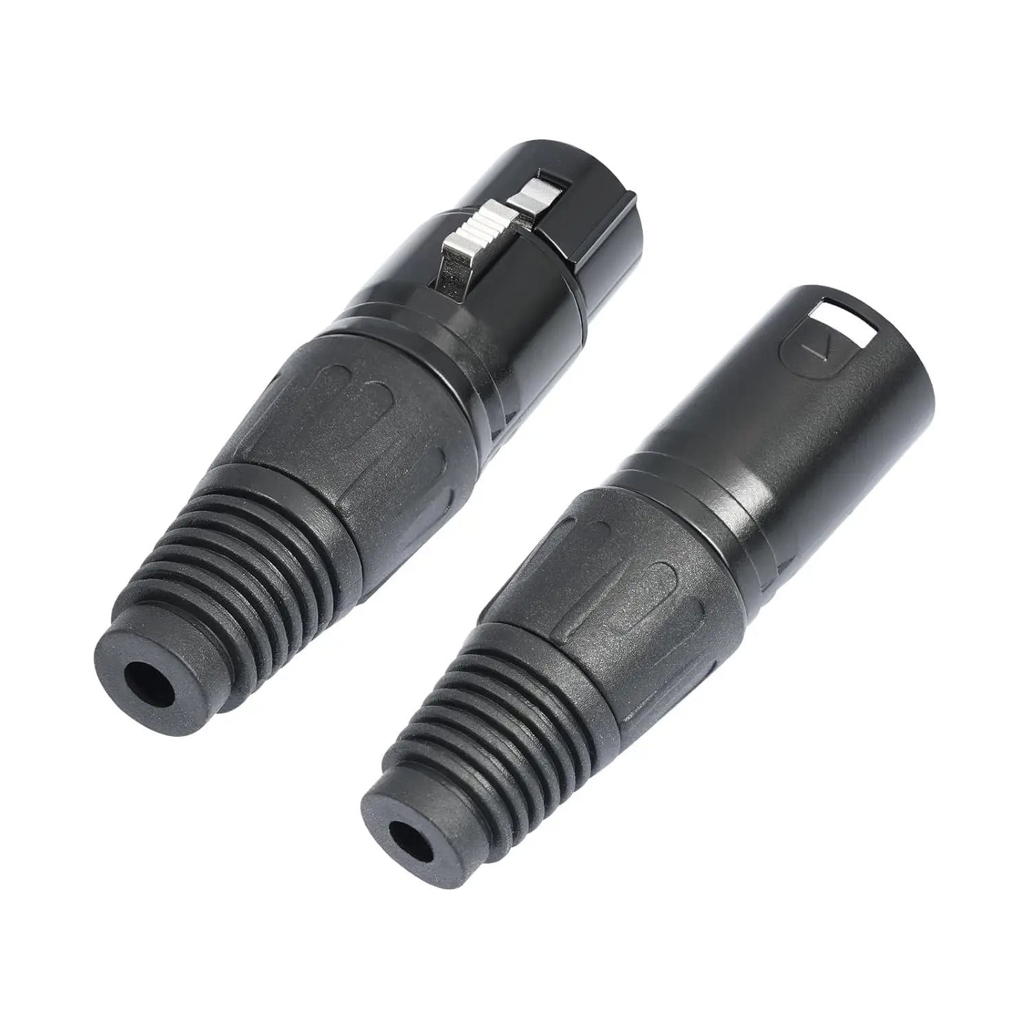 5 Pairs XLR Connectors 3 Pin Male/Female Plugs Audio Mic Microphone Cable Plug Connector Socket Audio Mic Microphone DMX Black view 3