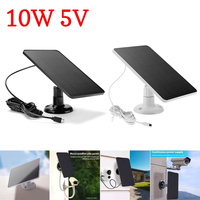 10W Solar Panel Solar Battery Charger 5V Micro USB Charging For IP Surveillance Camera for Arlo Camera/Eufy Wireless Doorbell