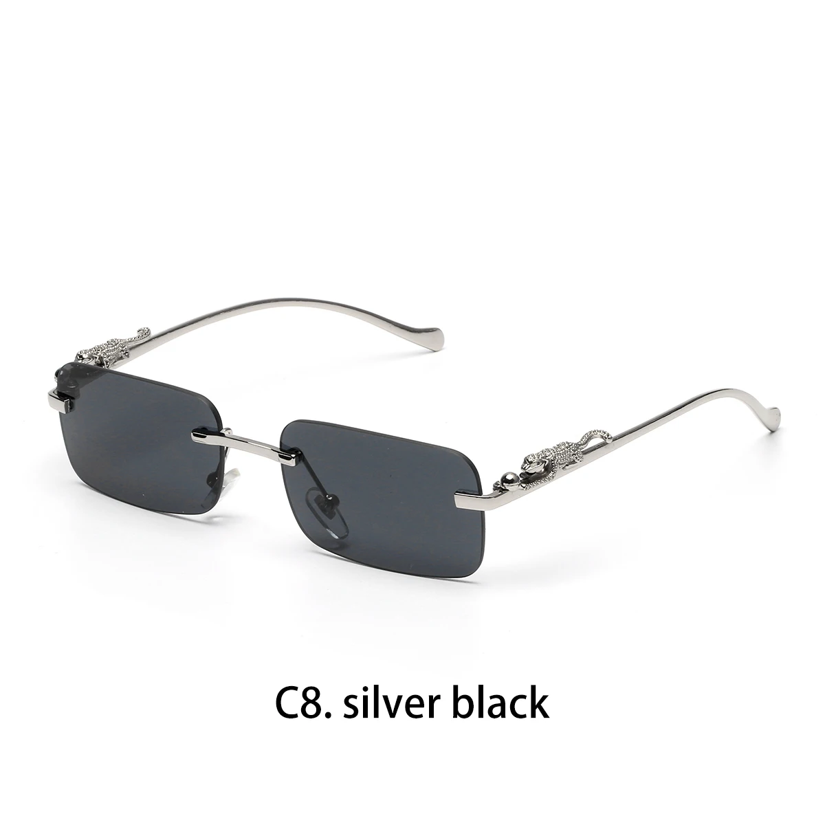 Ruiao randlose Sonnenbrille UV400, modische quadratische Metallbrille für Damen und Herren, Designer-Marken-Sonnenbrille für Outdoor-Aktivitäten.