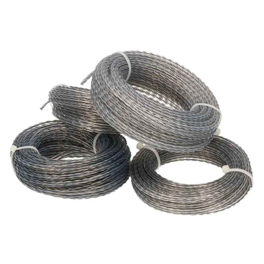 2 Rolls 10M 2-4mm Reinforced Mower Cord For Handheld Electric Trimmers And Brush Cutters Green Space Maintenance Accessories