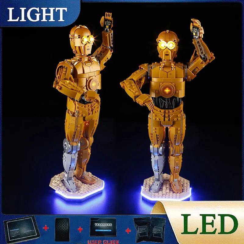 DIY LED Light Kit For LEGO 75398 Robot C-3PO Building Blocks (Only LED Light,Without Blocks Model)