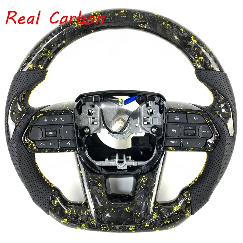 For Toyota Land Cruiser LC200 LC300 GR 2008-2024 Exact Fit Forged Carbon Fiber Steering Wheel
