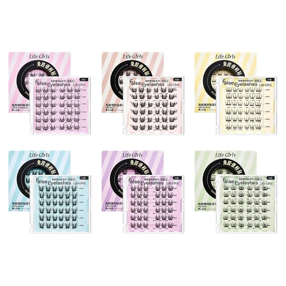 Cílios postiços sem cola, ultra-finos, naturais, segmentados, clusters, faça você mesmo, cílios postiços de vison para meninas, festival de música, maquiagem