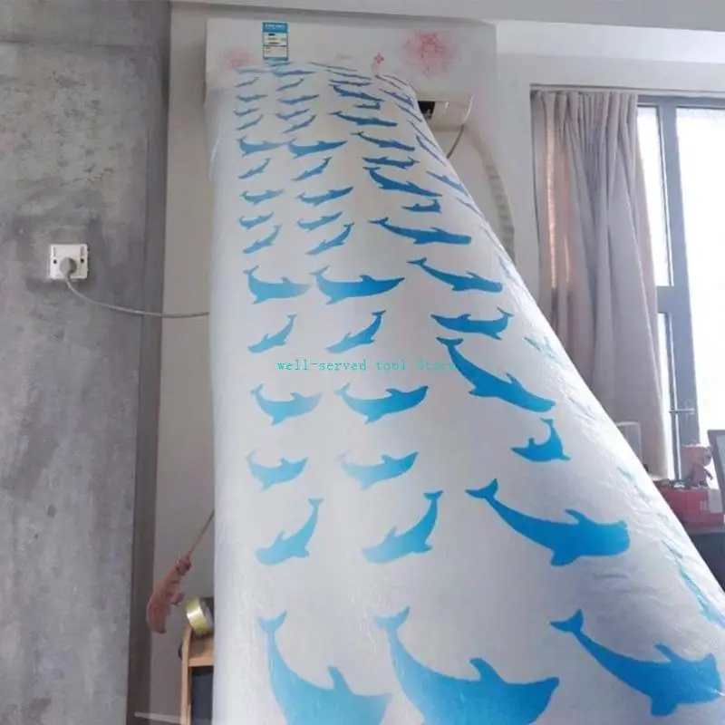 

G88A Air Conditioner Exhaust Hose Portable Air Conditioner Blowing Bag Air Conditioner Ventilation Hose Cartoon Fish 8/10/16m