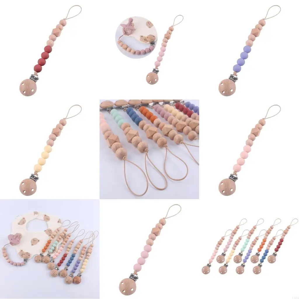 

Зажим для соски, жевательная бусина, облегчение боли при прорезывании зубов, цепочка для пустышки, детский зажим для зубов L8RB