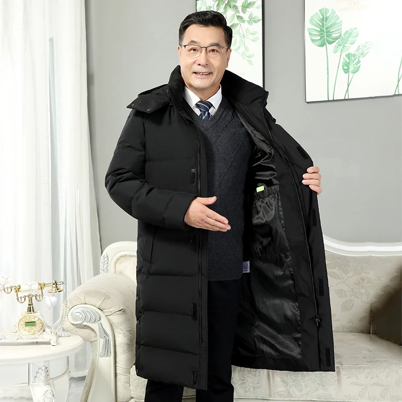 

Мужская удлиненная зимняя теплая куртка Bla Long Thiened с капюшоном для пар, наполнение из полиэфирного волокна, белый пуховый наполнитель