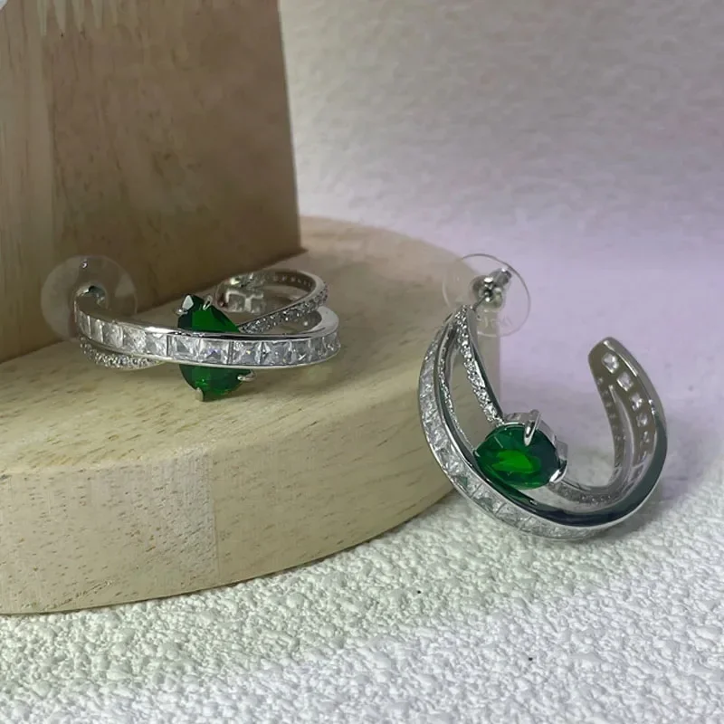 الأصلي 2025 هندسية الذهبي كريستال قلادة سوار نقل القرط غرامة مجموعة مجوهرات للنساء قطع هدية رومانسية