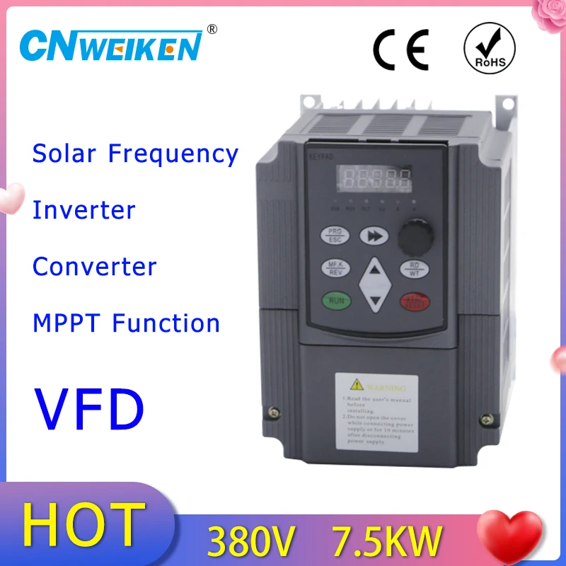 

For Europe! 7.5kw 10HP 16A 380V Multi-Functional Frequency Solar Inverter, DC-AC Drive for 3 phase ac motor