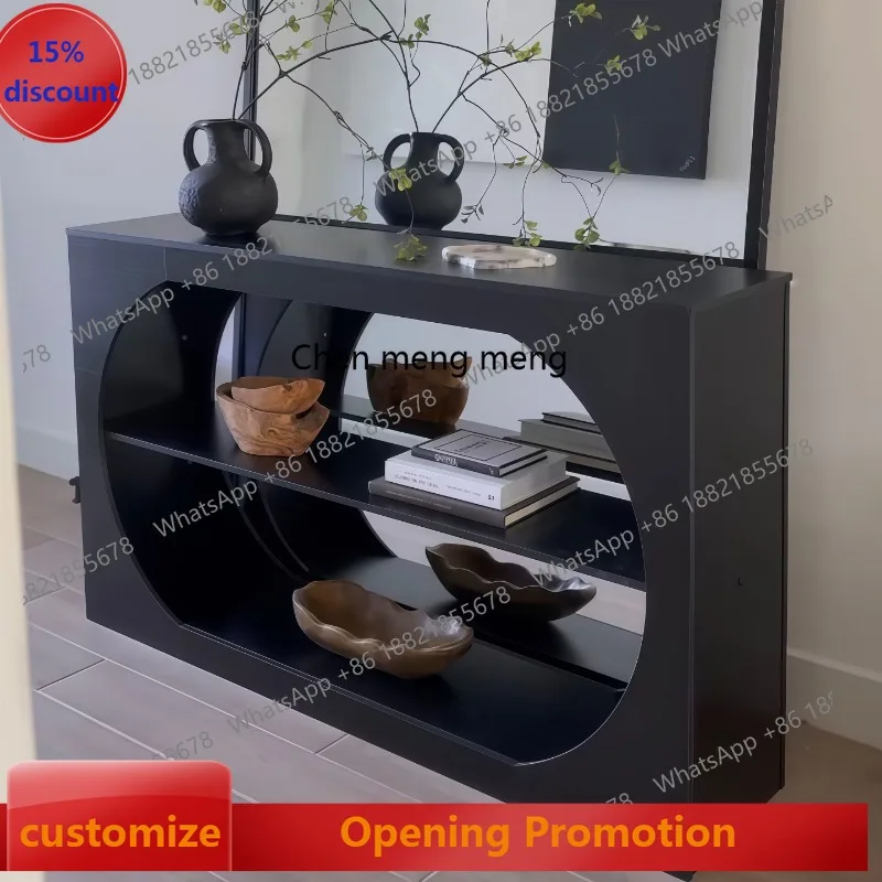 

Medieval Entrance Platform Solid Wood Decoration Apartment Entrance Desk Case Side Table Against Wall Long Bar Case Sofa Back