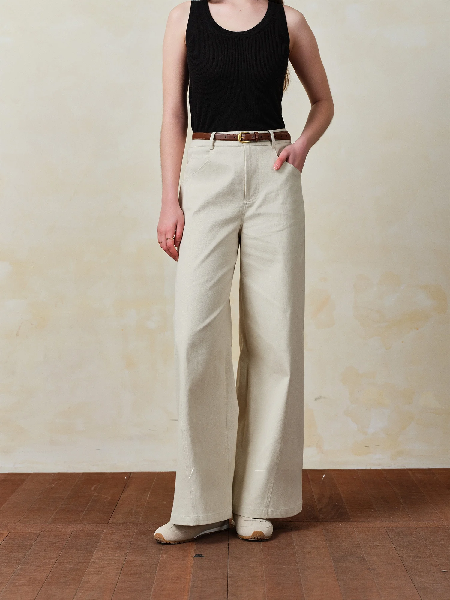 

High Waist Wide Leg Jeans Cotton Casual Washed Anti-Wrinkle Resistant Form MovinGlow Women's Premium Fashion Spring 2026