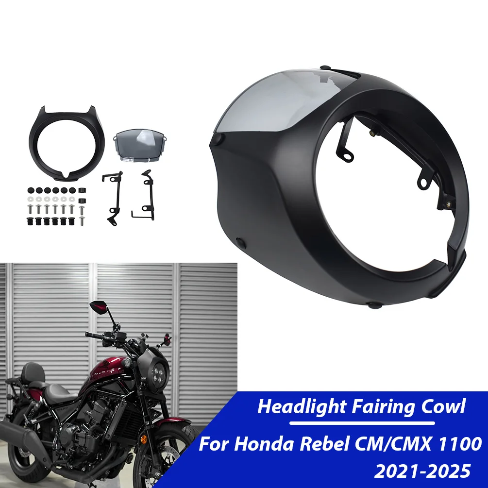 Motorcycle Headlight Fairing Windshield For Honda Rebel CM CMX 1100 2021-2025 Headlight Fairing Cowl Cover Mask Accessories
