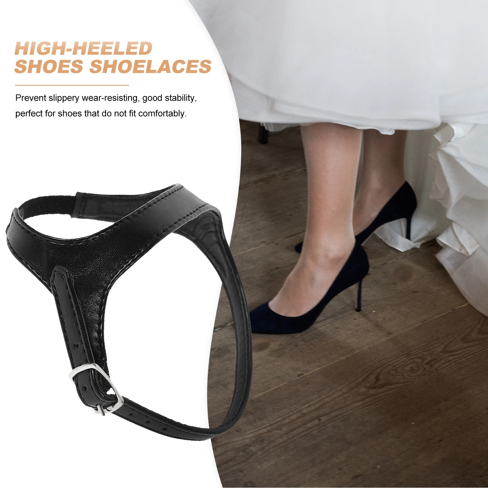 

Garland Shoelaces Elastic Anti Loose High Heel Strap Detachable Women Shoes Accessories Rubber Material Prevent Slippery