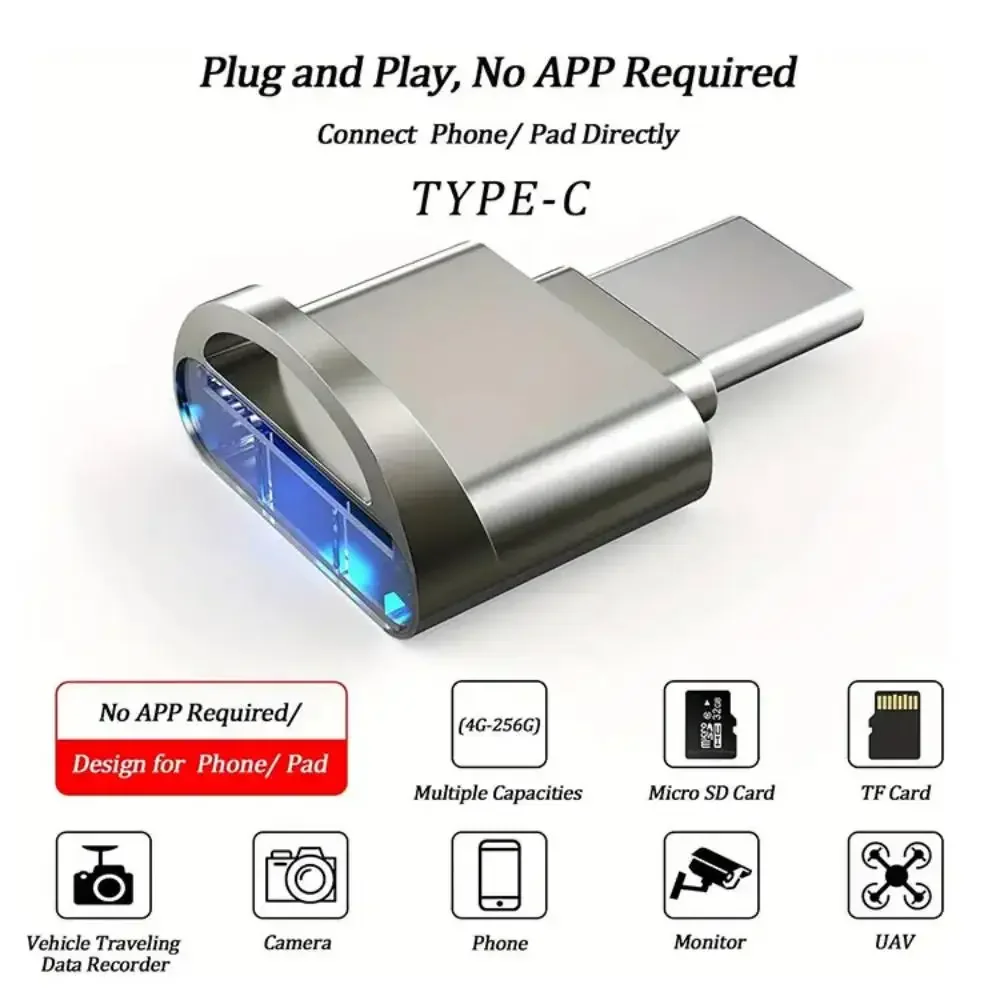 USB 3.0 Type C TF Card Reader Zinc Alloy OTG Adapter High Speed Data Transfer for Android Phones Laptops Samsung Xiaomi Huawei