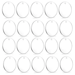 20Pcs Round  Acrylic Blank Charms Geometric Transparent Acrylic Card Pendant for Jewelry Making Diy Keychain Craft