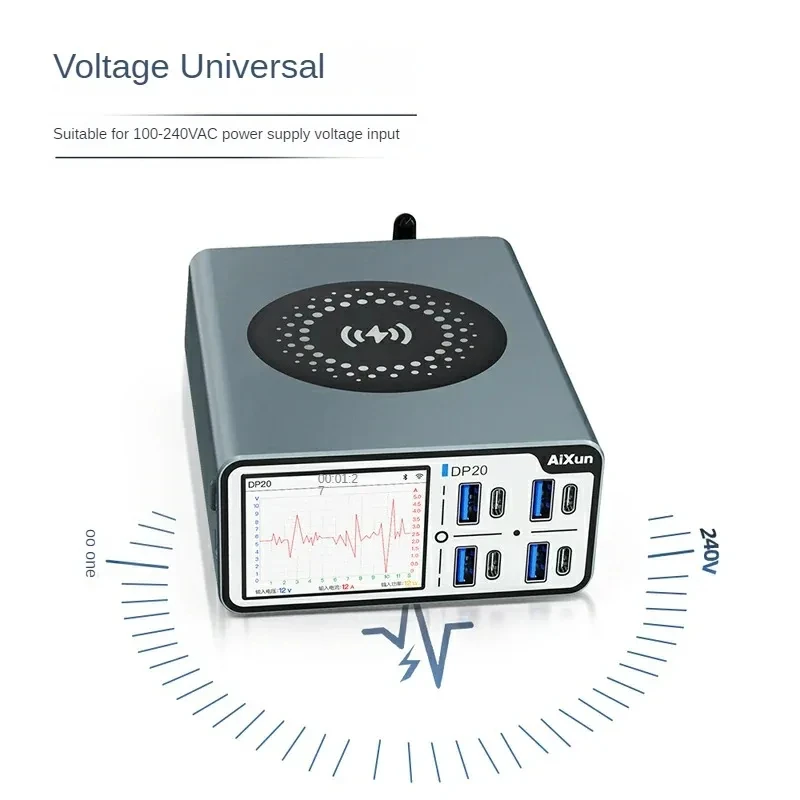 Aixun DP20 High Power Switched-mode Power Supply 2.4 Inch IPS HD Display Wired/Wireles Charging Desktop Smart Fast Charging tool
