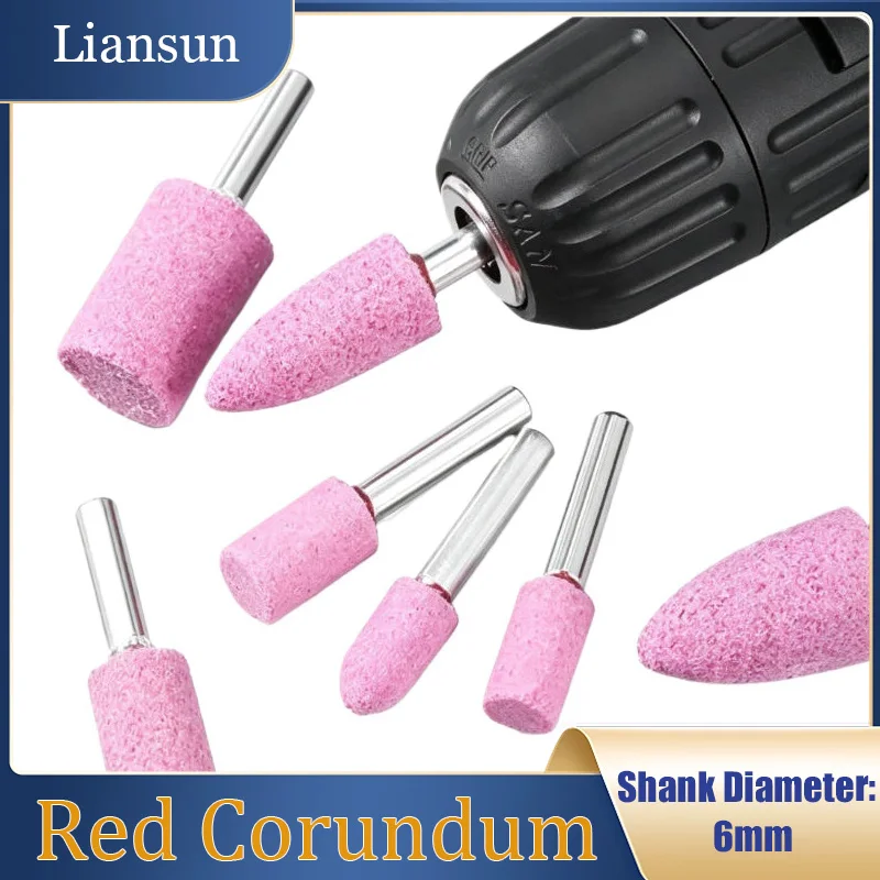 Red Corundum Polishing Wheels 6mm Shank Diameter Polishing Wheel Tool Set Grinding Heads Compatible with Dremel Rotary Tools