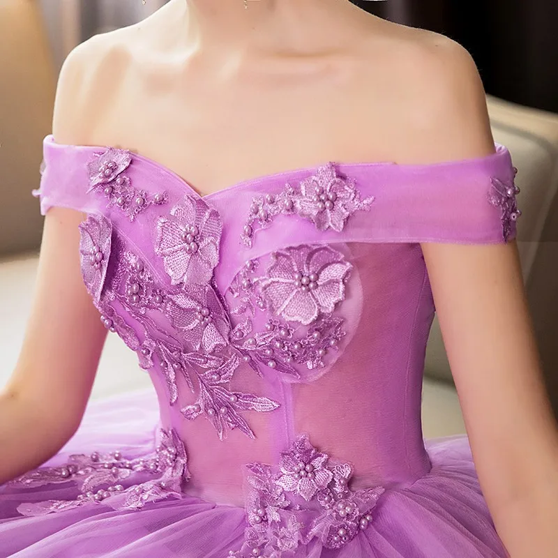 Vestidos de quinceañera con apliques de hombros descubiertos, vestido de baile de Color caramelo, vestidos de graduación de talla grande, moda dulce