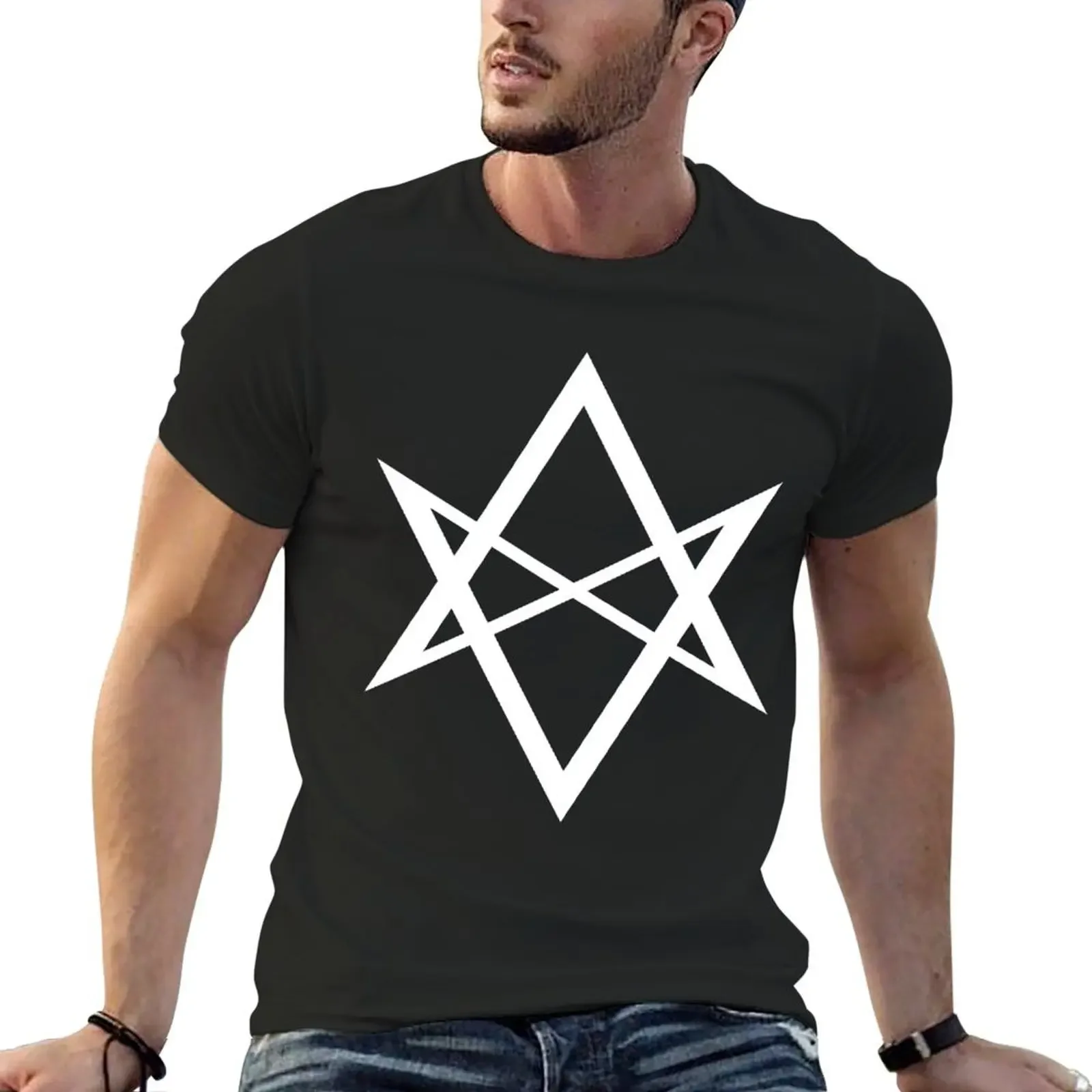 

Unicursal Hexagram T-Shirt graphics blacks mens designer t shirt